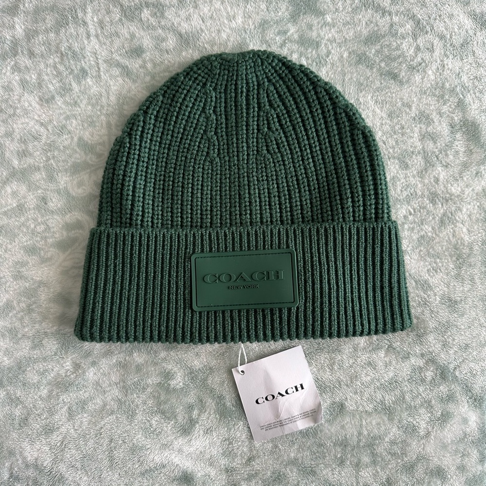 Coach Green Knit Beanie